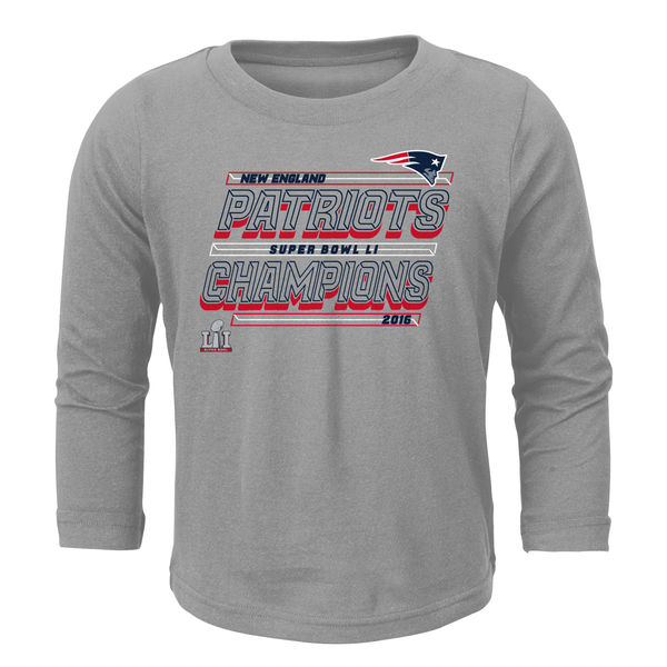 New England Patriots Toddler Super Bowl LI Champions Triumphant Long Sleeve T-Shirt - Heathered Gray